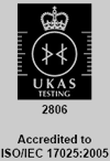 UKAS 2806 IEC/ISO 17025 standard.